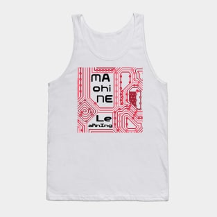 Machine Learning Computer Micro Chip Black Red Tank Top